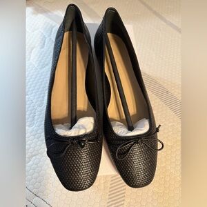 Saks Fifth Avenue Black Textured Flats